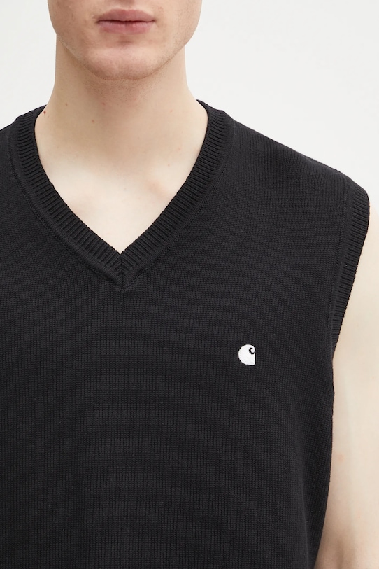 Carhartt WIP sweter bawełniany Madison Vest Sweater czarny I033036.0D2XX