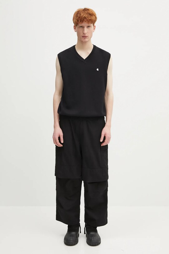Bavlněný svetr Carhartt WIP Madison Vest Sweater I033036.0D2XX černá