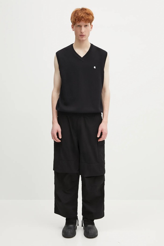 Carhartt WIP sweter bawełniany Madison Vest Sweater I033036.0D2XX czarny