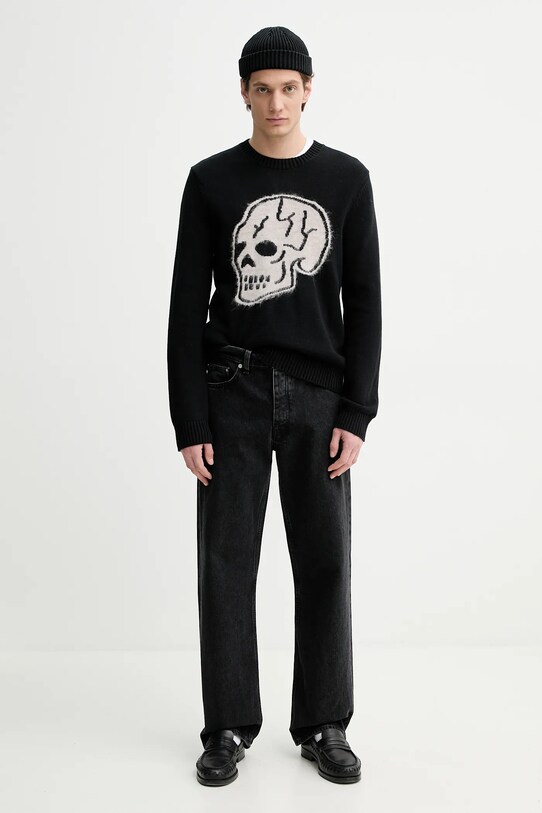Свитер с примесью шерсти The Kooples HPUL30003K чёрный SS25