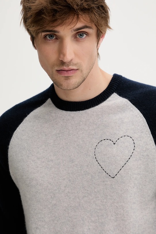 Кашмирен пуловер FROM FUTURE сив MPR02658