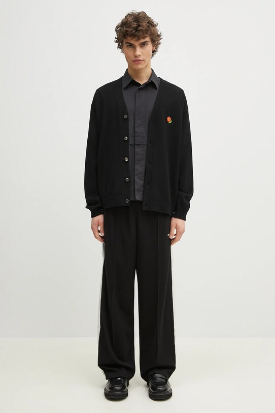 Kenzo kardigan wełniany Pop FF55CA7263LB.99J czarny