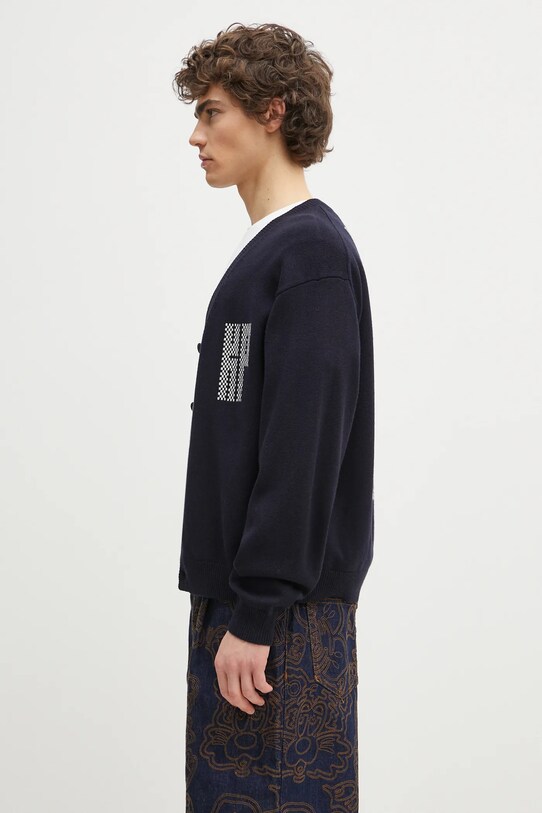 Vlněný svetr Kenzo Kamon FF55CA7283BA.79 námořnická modř SS25