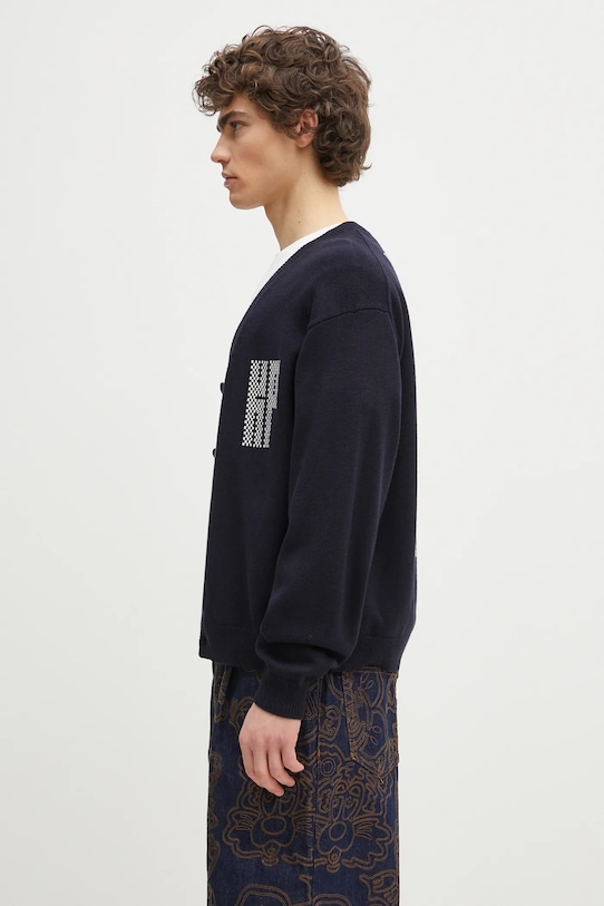 Μάλλινη ζακέτα Kenzo Kamon FF55CA7283BA.79 σκούρο μπλε SS25