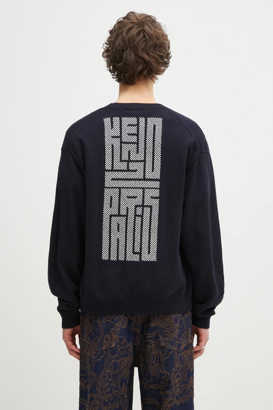 Odzież Kenzo kardigan wełniany Kamon FF55CA7283BA.79 granatowy