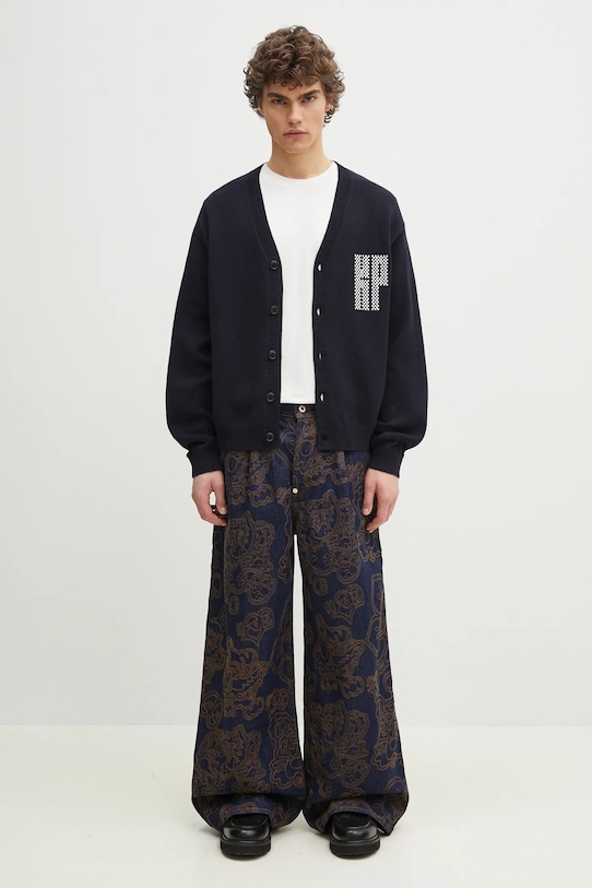 Μάλλινη ζακέτα Kenzo Kamon FF55CA7283BA.79 σκούρο μπλε