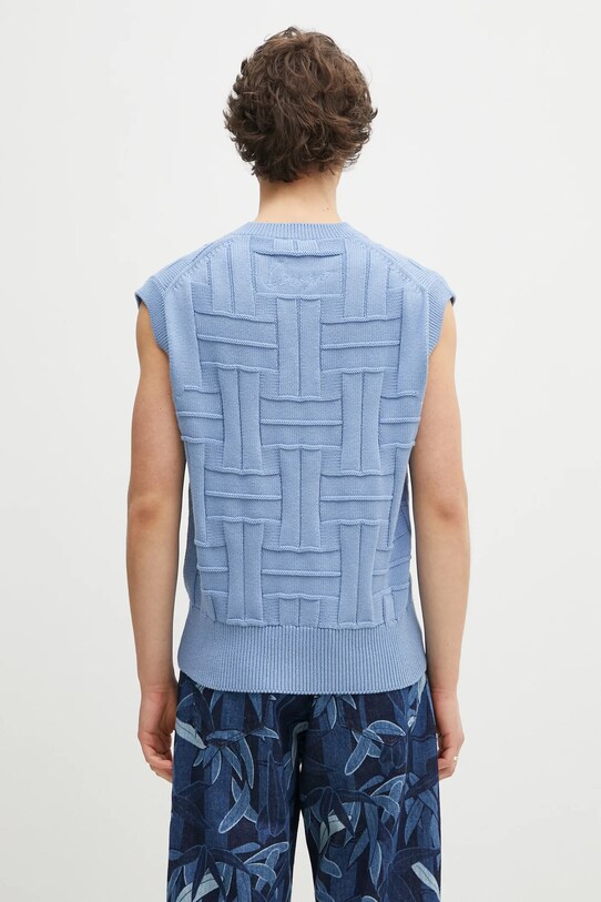 Clothing Kenzo cotton gilet Weave FF55PU7073CB.64 blue