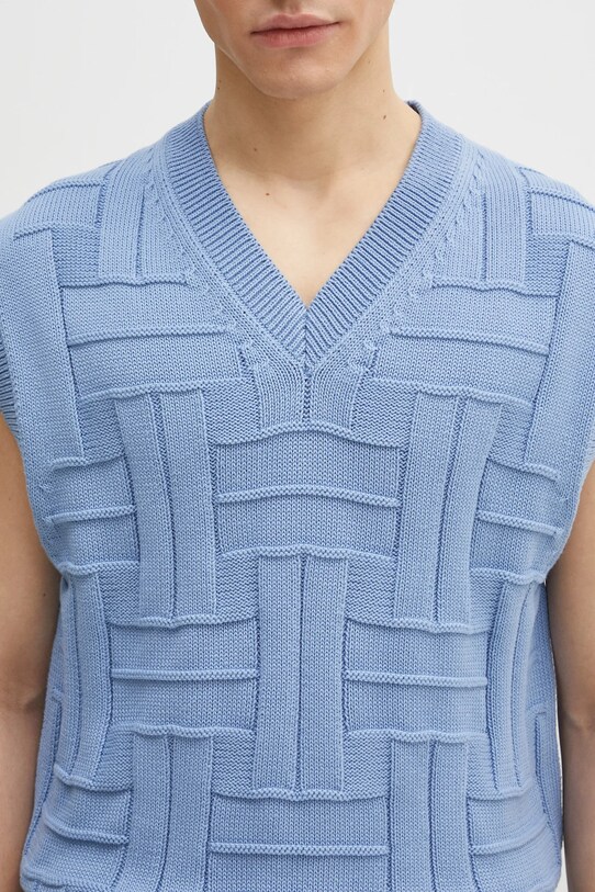 Kenzo cotton gilet Weave blue FF55PU7073CB.64