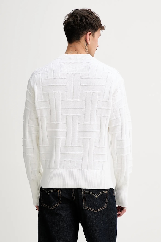 Odzież Kenzo sweter bawełniany Weave FF55PU7083CB.02 biały