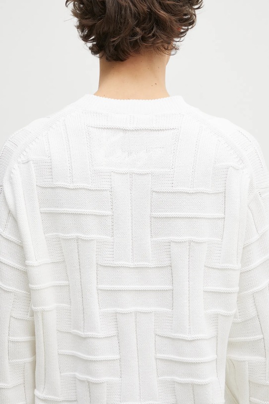Kenzo sweter bawełniany Weave biały FF55PU7083CB.02