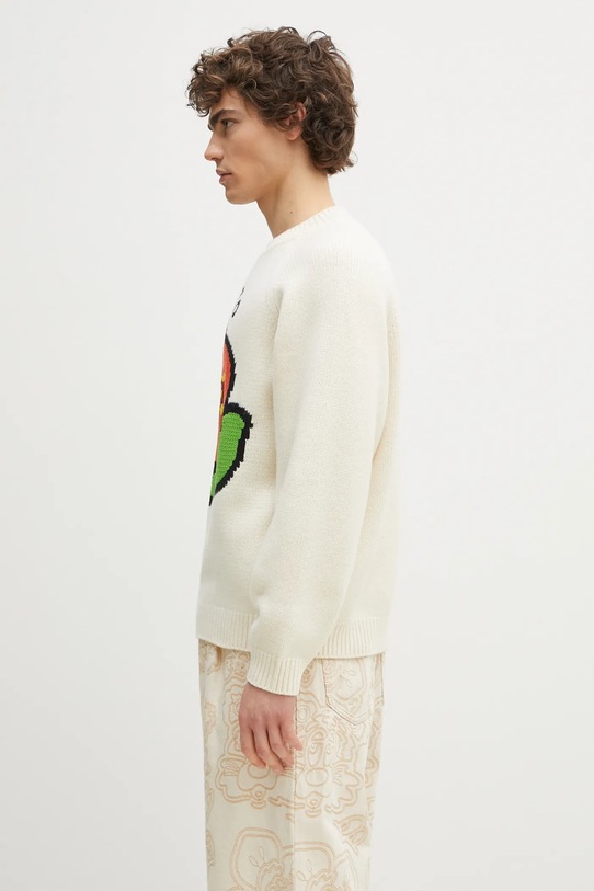 Kenzo sweter wełniany Pop FF55PU7223LA.02 beżowy SS25