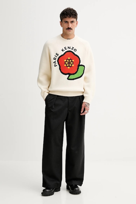 Вовняний светр Kenzo Pop FF55PU7223LA.02 бежевий SS25