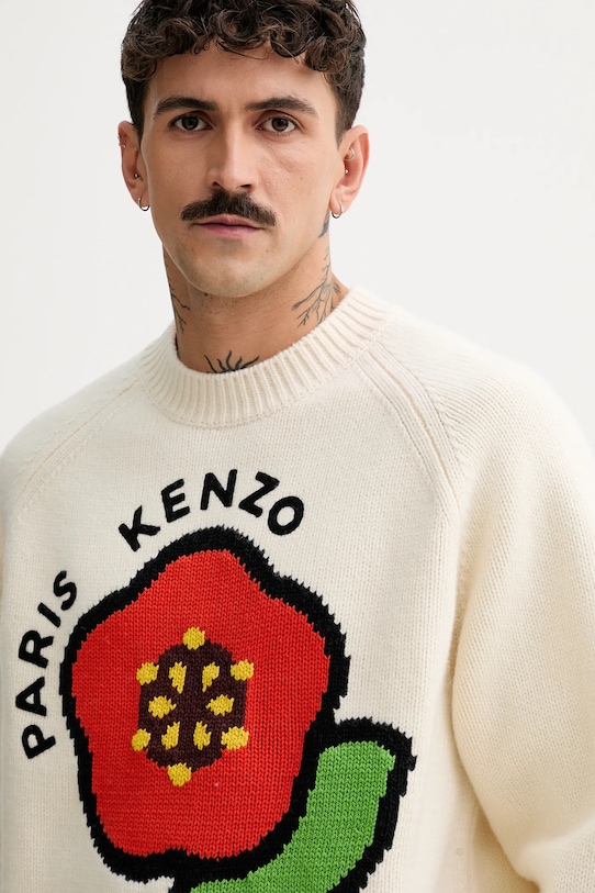 Вовняний светр Kenzo Pop бежевий FF55PU7223LA.02