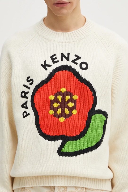 Шерстяной свитер Kenzo Pop бежевый FF55PU7223LA.02