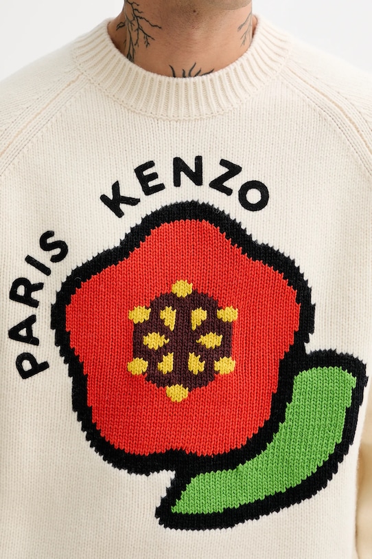 Вовняний светр Kenzo Pop FF55PU7223LA.02 бежевий