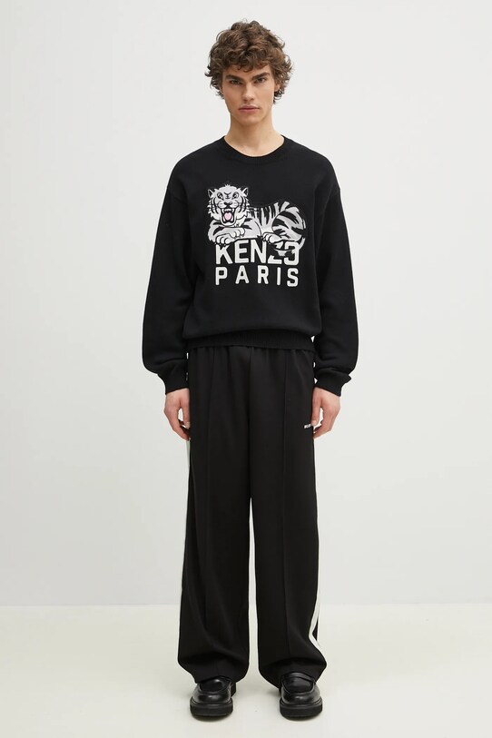 Вълнен пуловер Kenzo Happy Tiger FF55PU7273LD.99J черен