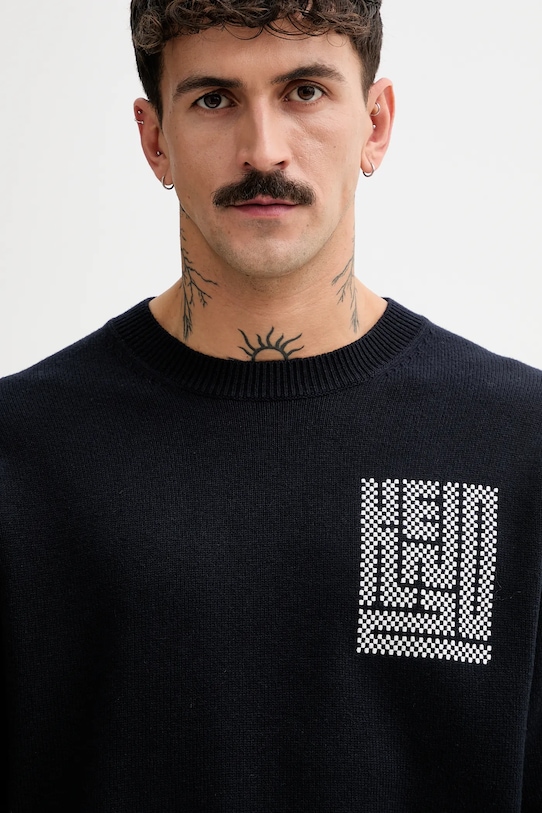 Вовняний светр Kenzo Kamon темно-синій FF55PU7283BA.79