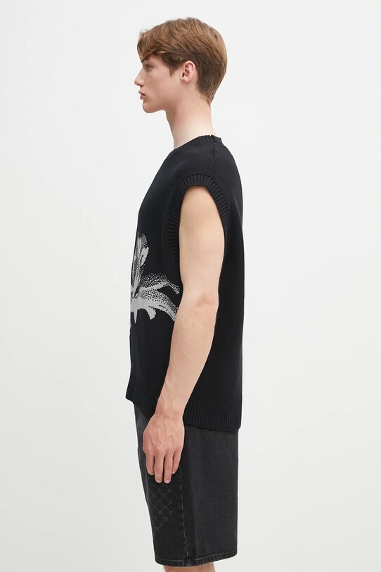 Бавовняна жилетка Daily Paper Floral Spencer 2511029 чорний SS25