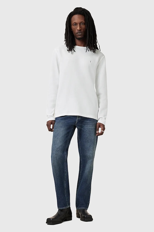 AllSaints longsleeve din bumbac ELLIS alb M019JC
