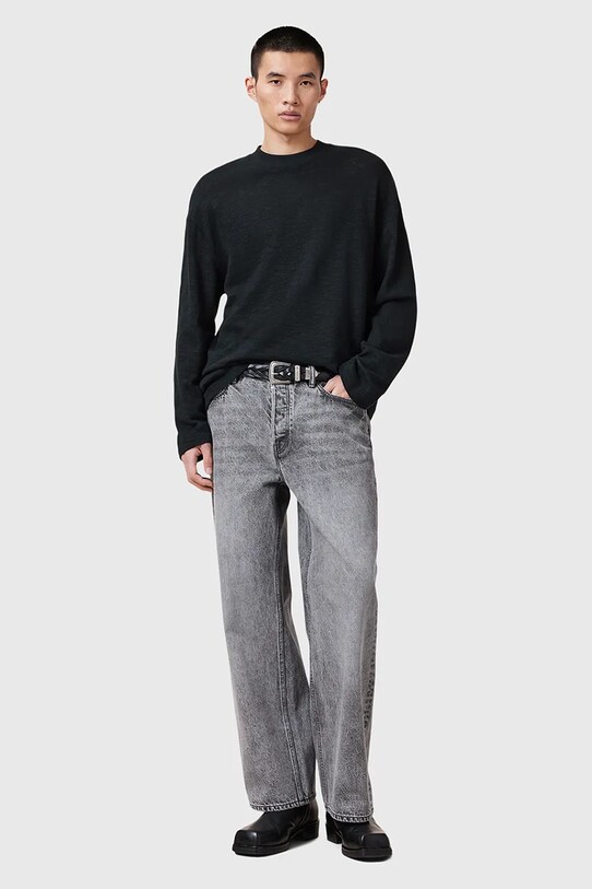 AllSaints longsleeve din bumbac FOSTER negru M026JC