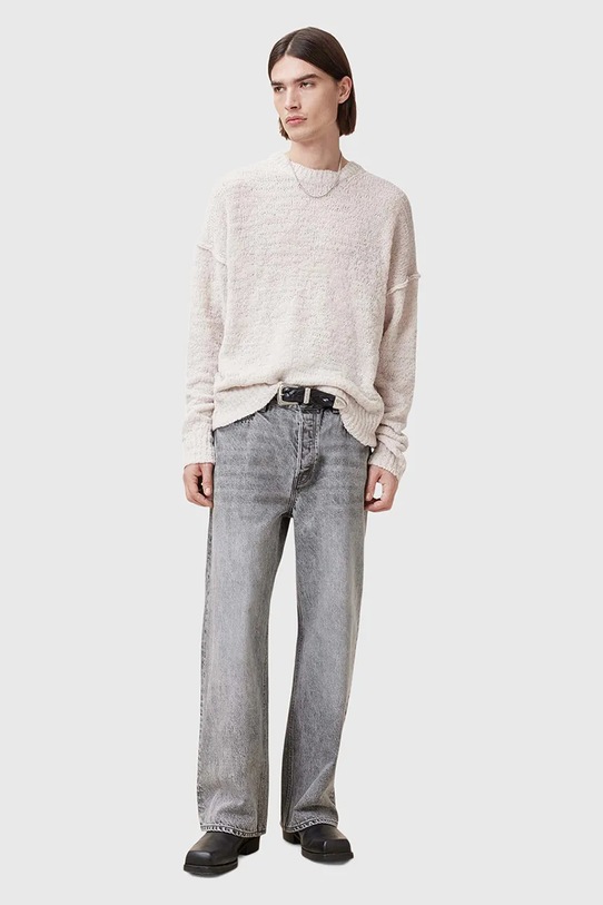 AllSaints sweter wełniany CHILLION M028KC beżowy