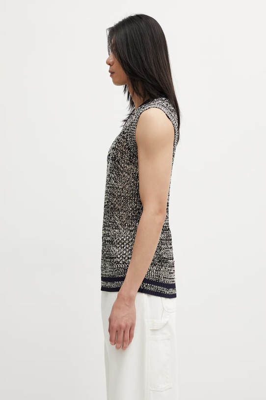 Wales Bonner mellény Shade Knit US25KN31.KN04.5100 sötétkék SS25