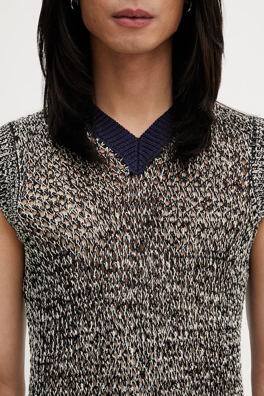 Wales Bonner gilet Shade Knit navy US25KN31.KN04.5100