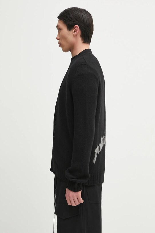 Kardigán Palm Angels Curved Logo PMHB035S25KNI0011008 čierna SS25