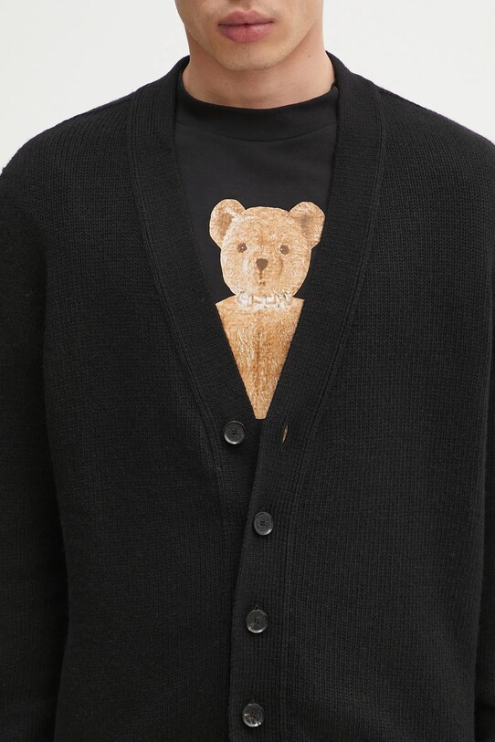 Kardigán Palm Angels Curved Logo čierna PMHB035S25KNI0011008