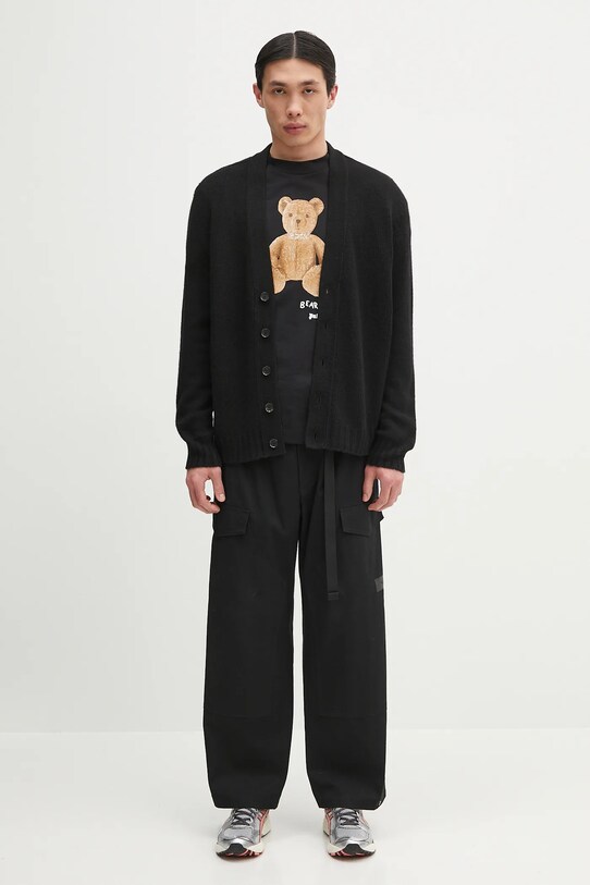 Kardigán Palm Angels Curved Logo PMHB035S25KNI0011008 čierna