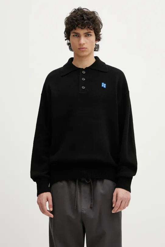 Ader Error woolen jumper Apparel-Top medium thickness black BO42FYKT0102BK