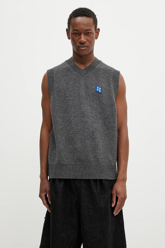 Шерстяной жилет Ader Error Apparel-Top шерсть серый BO42FYKT0201CC