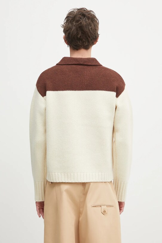 Odzież JW Anderson sweter wełniany House Polo KW1347.YN0413.130 beżowy