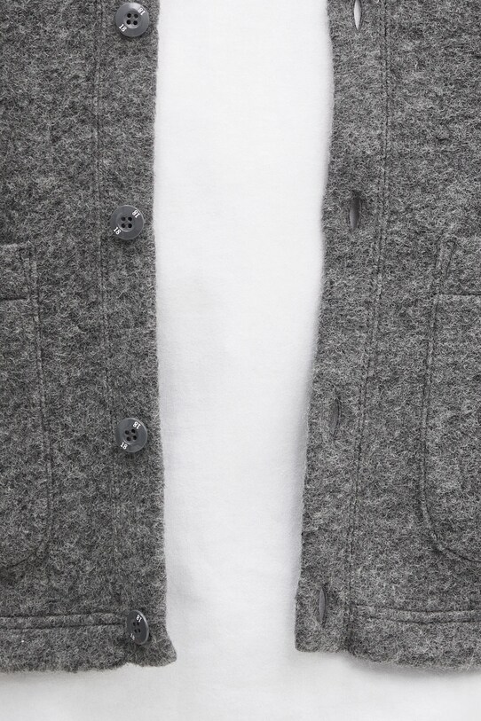 NEIGHBORHOOD kardigan wełniany Wool Jersey Cardigan 242FPNH.CSM14 szary