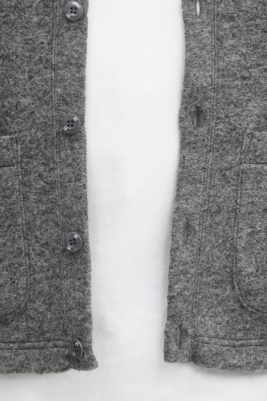 NEIGHBORHOOD cardigan din lână Wool Jersey Cardigan 242FPNH.CSM14 gri