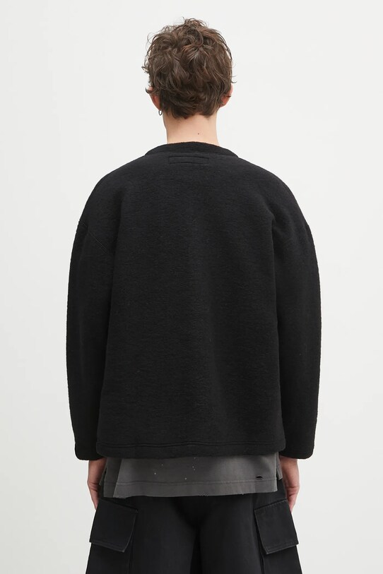 Odzież NEIGHBORHOOD kardigan wełniany Wool Jersey Cardigan 242FPNH.CSM14 czarny