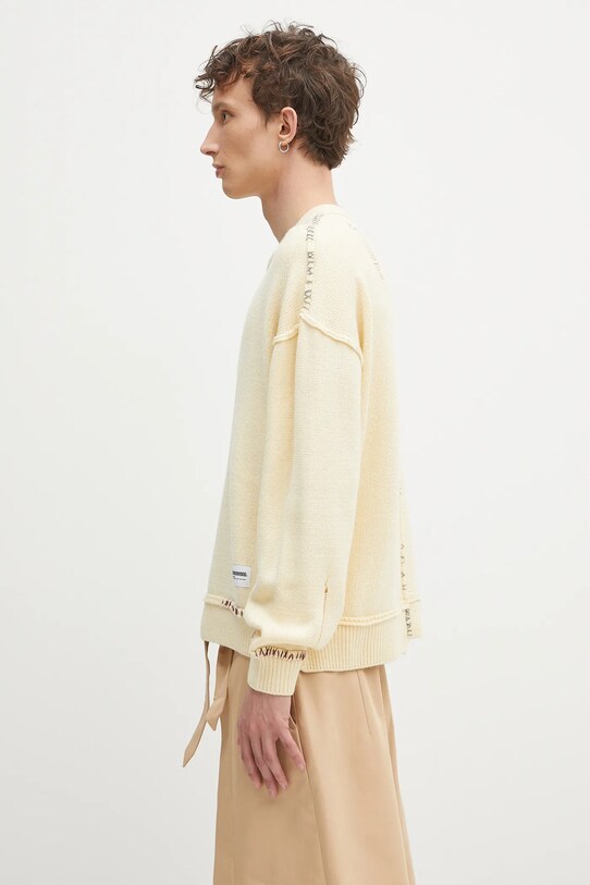 NEIGHBORHOOD maglione in misto lana Savage Crewneck Sweater 242FUNH.KNM01 giallo SS25