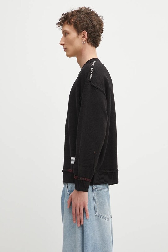 NEIGHBORHOOD sweter z domieszką wełny Savage Crewneck Sweater 242FUNH.KNM01 czarny SS25