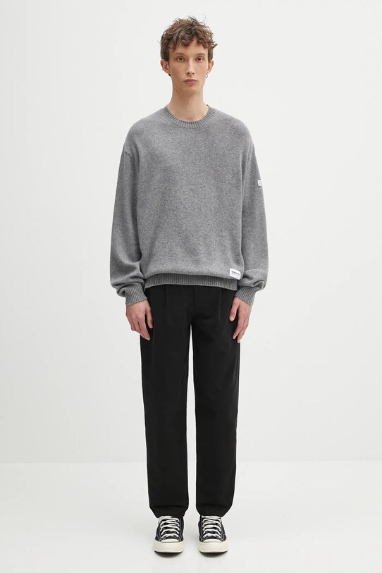NEIGHBORHOOD sweter kaszmirowy Cashmere Crewneck Sweater 242NGNH.KNM01 szary