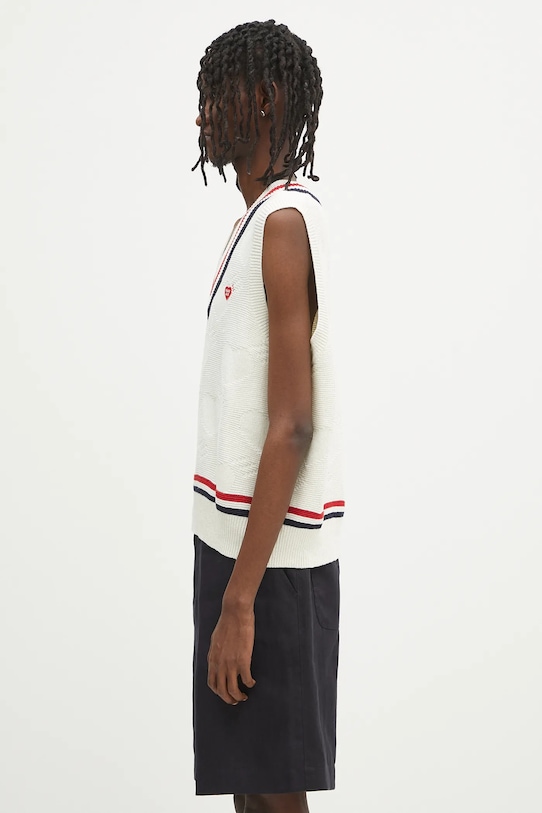Лляний жилет Human Made Heart Knit Vest HM29CS006 бежевий SS25