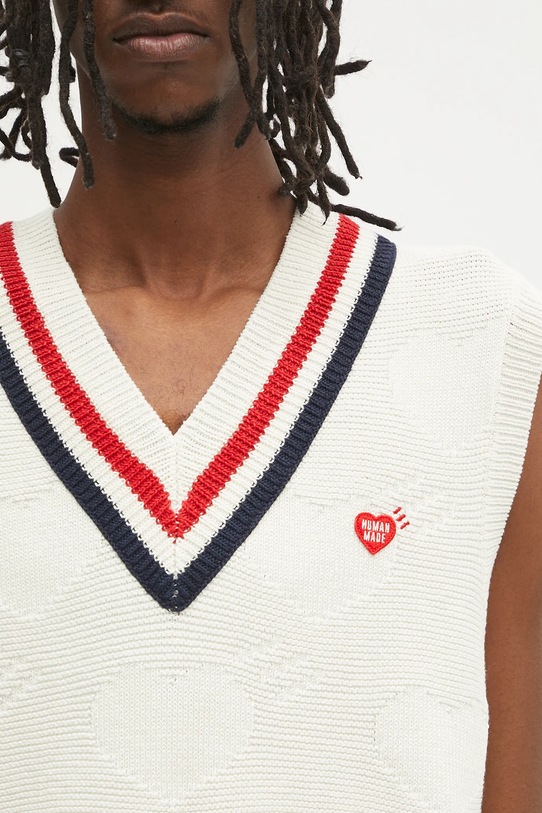 Лляний жилет Human Made Heart Knit Vest бежевий HM29CS006