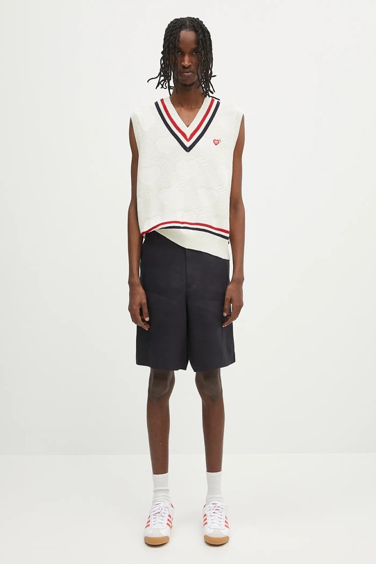 Лляний жилет Human Made Heart Knit Vest HM29CS006 бежевий