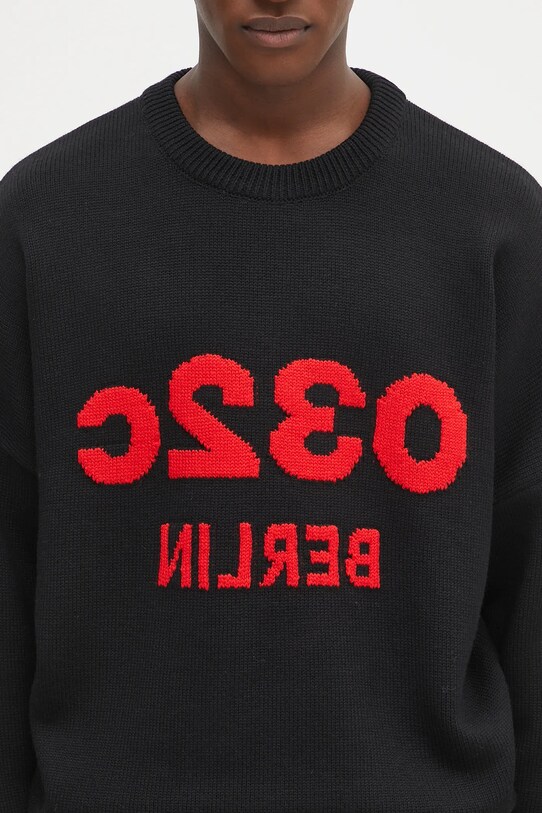 032C sweter wełniany 'Selfie' czarny S25.URK.1511.000
