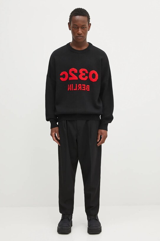 032C sweter wełniany 'Selfie' S25.URK.1511.000 czarny