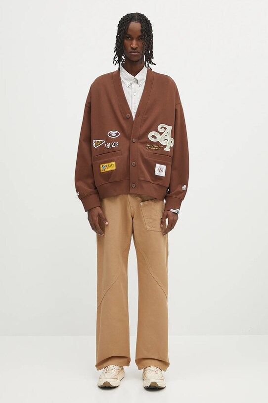 Суичър AAPE Main Zip Up AAPSWMC324XXO кафяв