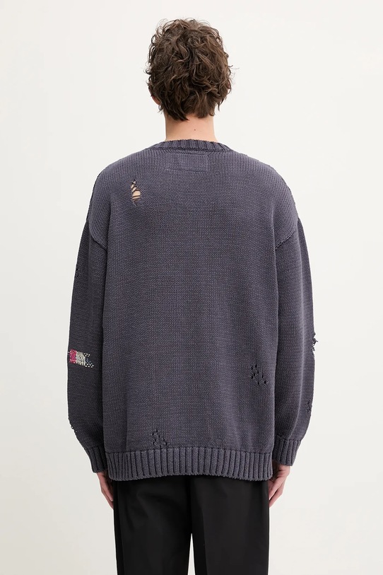Odzież NEIGHBORHOOD sweter bawełniany Savage Crewneck Sweater 251FUNH.KNM03 granatowy