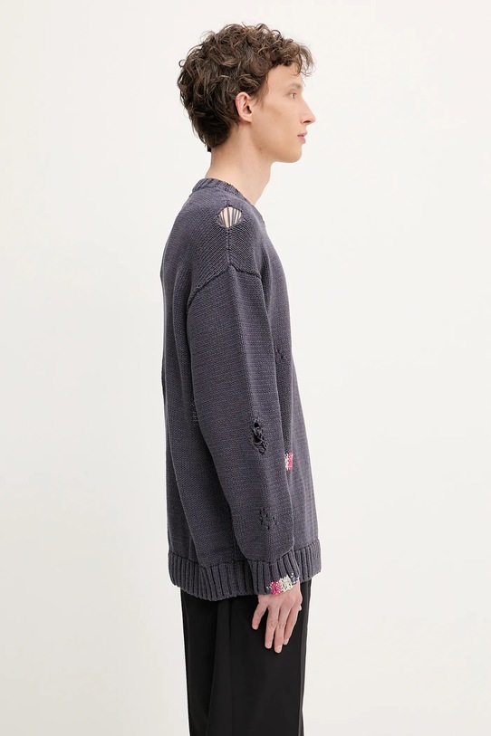 NEIGHBORHOOD sweter bawełniany Savage Crewneck Sweater granatowy 251FUNH.KNM03