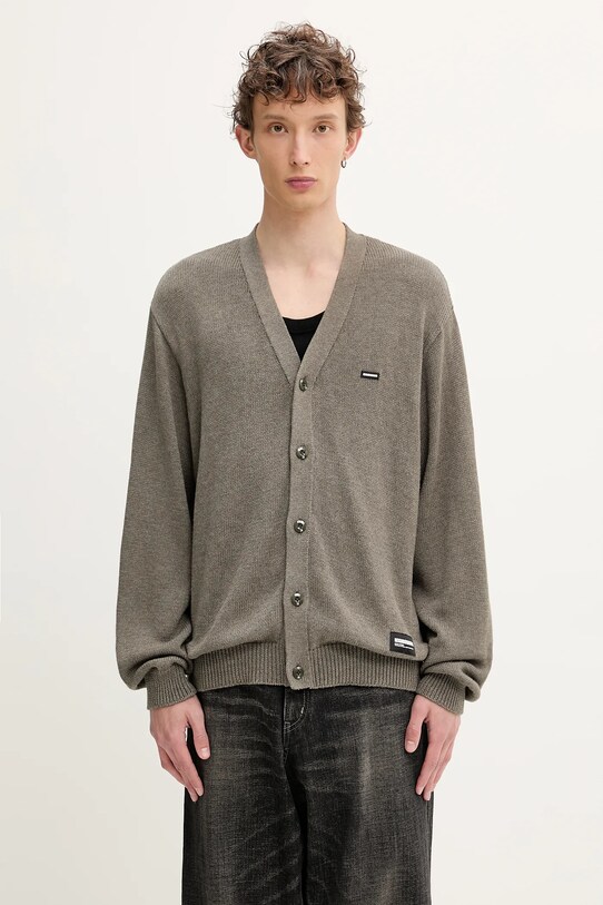 NEIGHBORHOOD kardigan Plain Cardigan gładkie zielony 251FUNH.KNM01