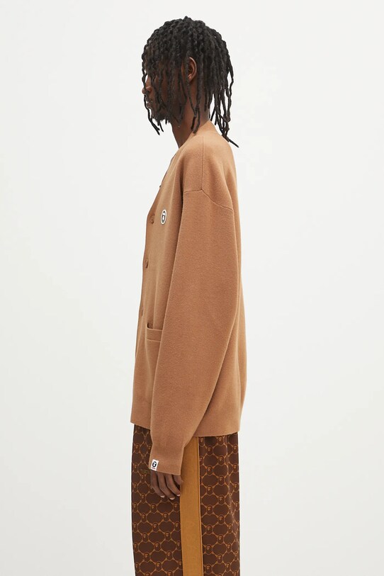 AAPE kardigan Now Knit AAPKNMB335XXN brązowy SS25