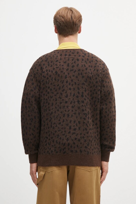 Abbigliamento Wacko Maria cardigan in lana leopard mohair 25SS.WMK.KN10 marrone